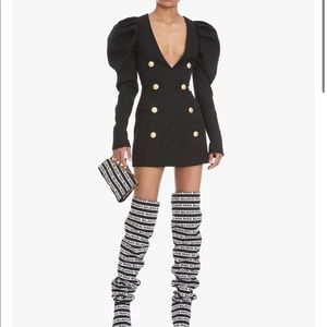 Balmain cache-cœur wool mini dress